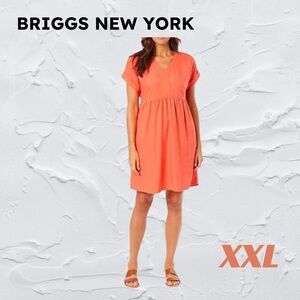 👍*GUC* BRIGGS NEW YORK  | XXL | Linen blend summer dress - coral